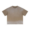 Boxy Raw Edge Washed Loose Short Sleeve Tee
