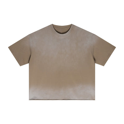 Boxy Raw Edge Washed Loose Short Sleeve Tee