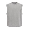 Raw Edge Distressed Studded Sleeveless Tee