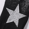 Black Rhinestone Star Appliqué Denim Jeans