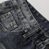 Vintage Washed Distressed Light Blue Wide Jeans