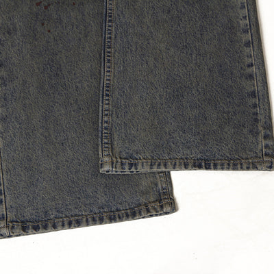 Vintage Wash Ripped Knee Loose Jeans
