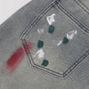 Paint Splatter Distressed Wide Leg Denim
