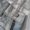 Digital Print Vintage Style Faux Denim Jeans
