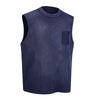 Chest Pocket Knit Sleeveless Relaxed Fit Muscle Tank