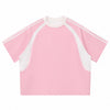 Raglan Sleeve Mesh Panel Sporty Tee