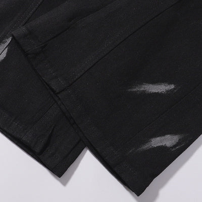 Black Rhinestone Star Appliqué Denim Jeans