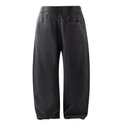 Vintage Wash Distressed Barrel Leg Pants