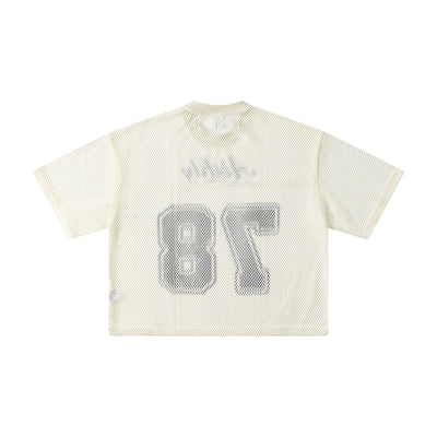 Retro Football Mesh Cropped Athletic Jersey 78