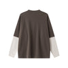 Velour Mock Layered Raglan Sleeve Top