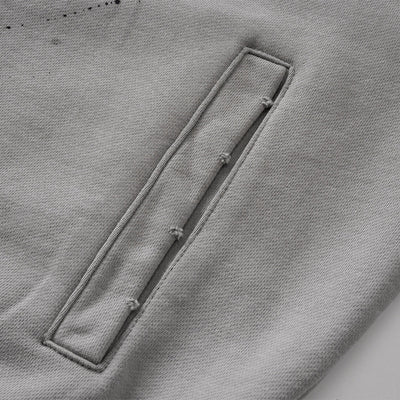 Distressed Paint Splatter Zippered Hoodie