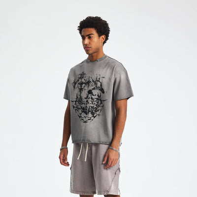Heavyweight Gothic Graphic Raw-Edge Tee
