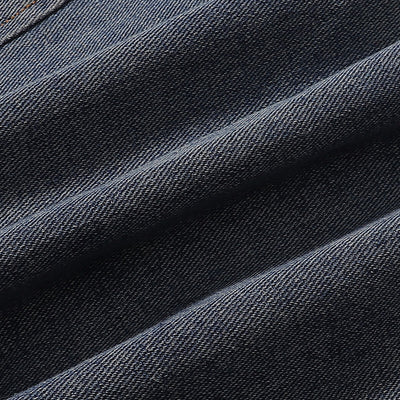 Stand Collar Zip-Up Washed Denim Jacket