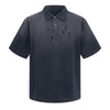 Retro Distressed Cotton Vintage Wash Polo T-Shirt