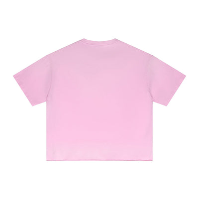 Boxy Raw Edge Washed Loose Short Sleeve Tee
