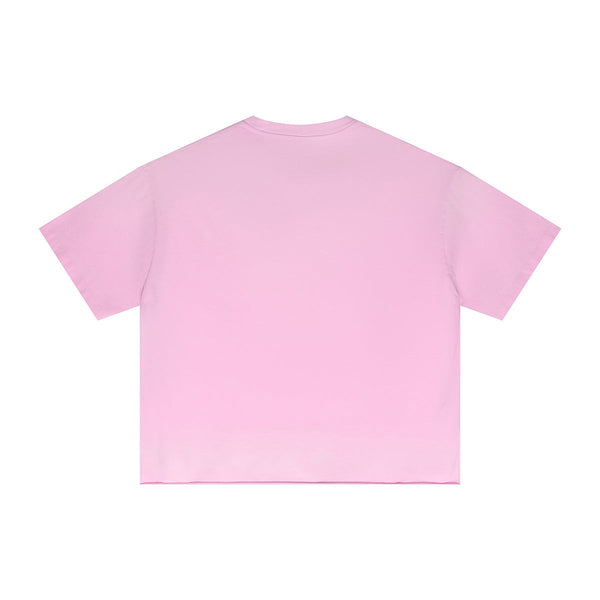 Boxy Raw Edge Washed Loose Short Sleeve Tee