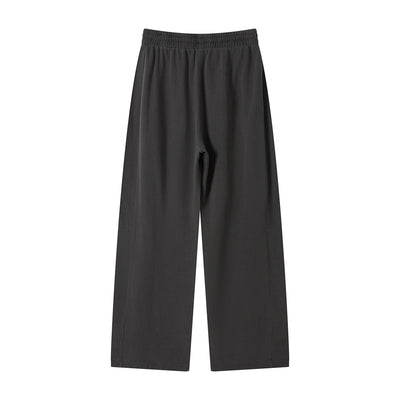 Curved Seam Straight Leg Casual Street Trousers