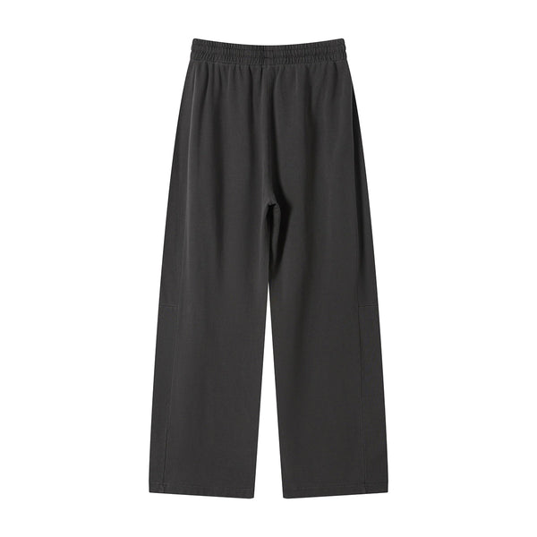 Curved Seam Straight Leg Casual Street Trousers