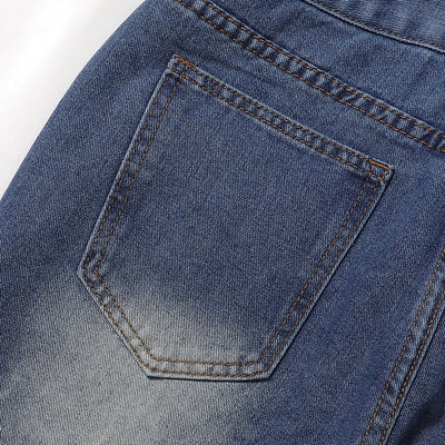 Vintage Washed Distressed Faded Denim Shorts