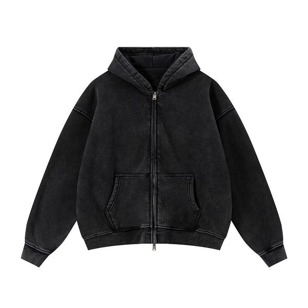 Soft Fleece Zip Up Hoodie Front Pockets