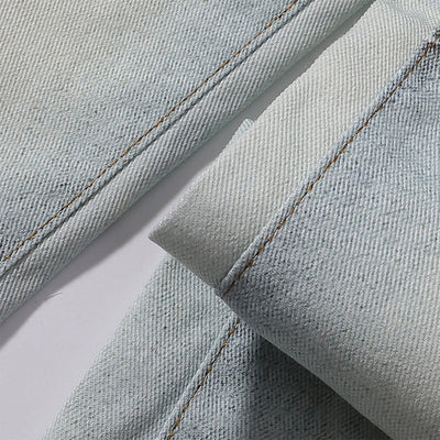 Vintage Digital Print Faux Denim Jeans