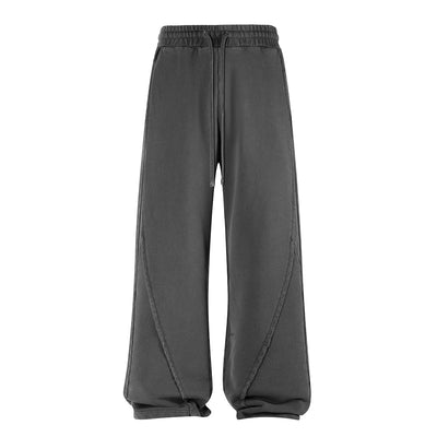 Distressed Washed Patchwork Jogger Pants