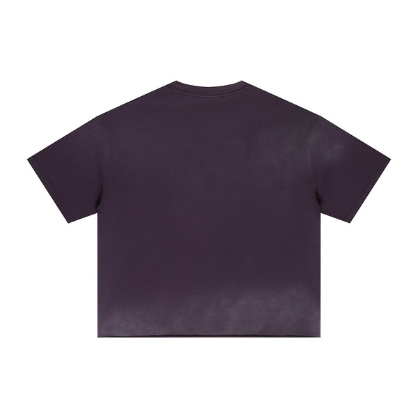 Boxy Raw Edge Washed Loose Short Sleeve Tee