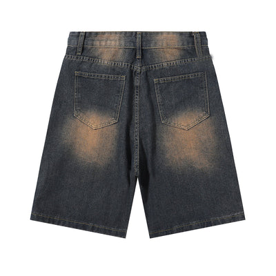 Vintage Washed Knee Length Denim Bermuda Shorts