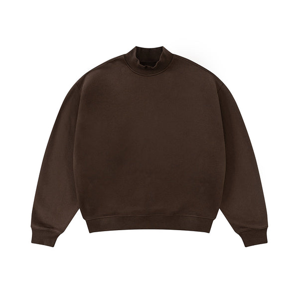 Soft Fleece Mock Neck Pullover Sweatshirt