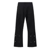 Snap Detail Slight Flared Hem Cargo Pants
