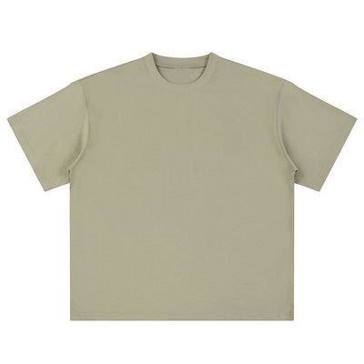 Relaxed Fit Boxy Solid Color Minimal Tee