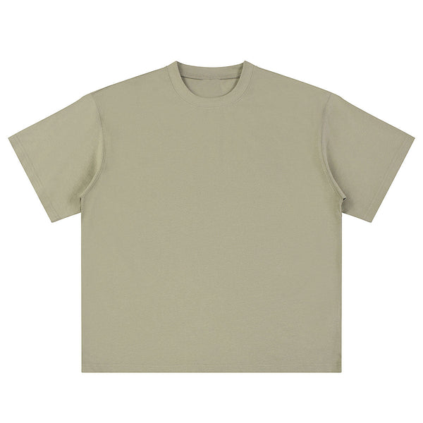 Relaxed Fit Boxy Solid Color Minimal Tee