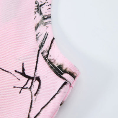 Womens Pink Camo Sleeveless Casual Sport Tank