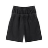Double Waistband Snow Washed Distressed Shorts