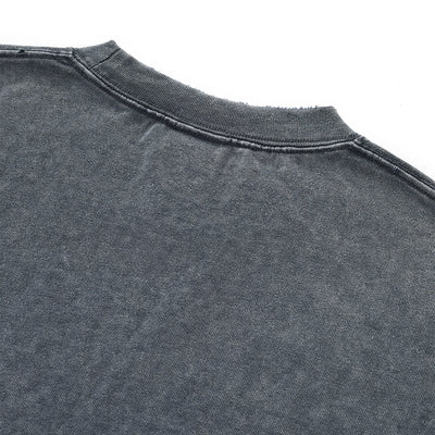 Distressed Oversized Raw Hem Tee