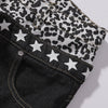 Star Pattern Lace Up High Waist Denim Jeans
