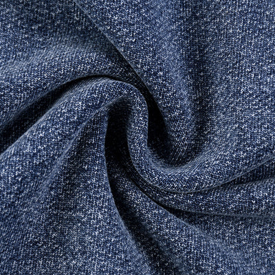 Knit Denim Kangaroo Pocket Hoodie