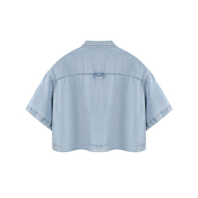 Washed Cotton Button Collar Tee 310G