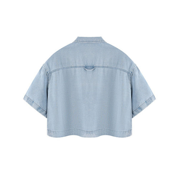Washed Cotton Button Collar Tee 310G
