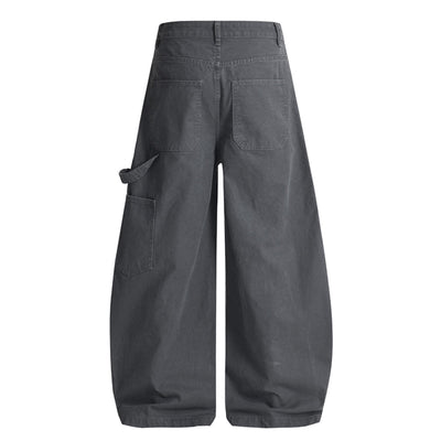 Curved Seam Cargo Loose Fit Pants