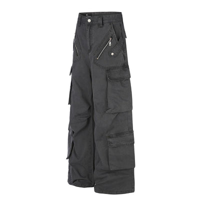 Vintage Multi-Pocket Wide Leg Cargo Pants