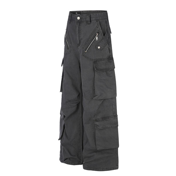 Vintage Multi-Pocket Wide Leg Cargo Pants