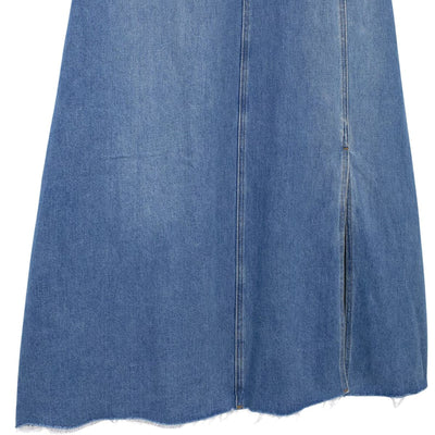 Sleeveless Cut-Out Denim Maxi Dress