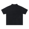 Retro Distressed Waffle Vintage Wash Polo T-Shirt