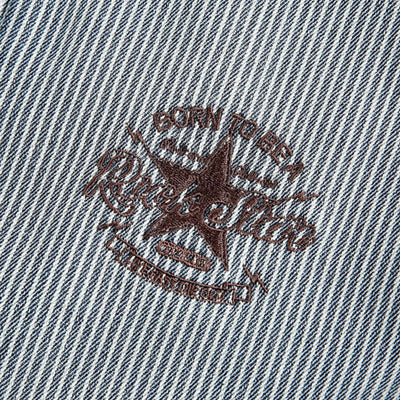 American Striped College Style Embroidered Denim Jacket