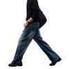 Vintage Whiskered Straight-Leg Denim Jeans