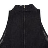 Black Sleeveless High-Neck Ruffled Mini Dress