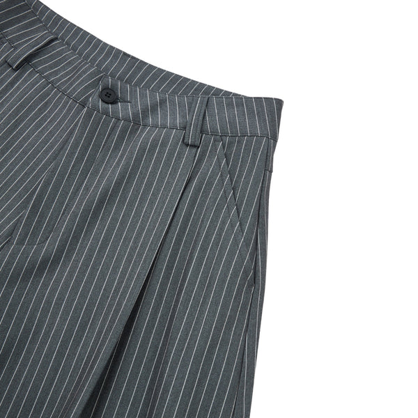 Vintage Stripe Barrel-Leg Tailored Trousers