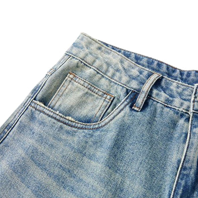 Destroyed Raw-Hem Wide-Leg Cropped Jeans