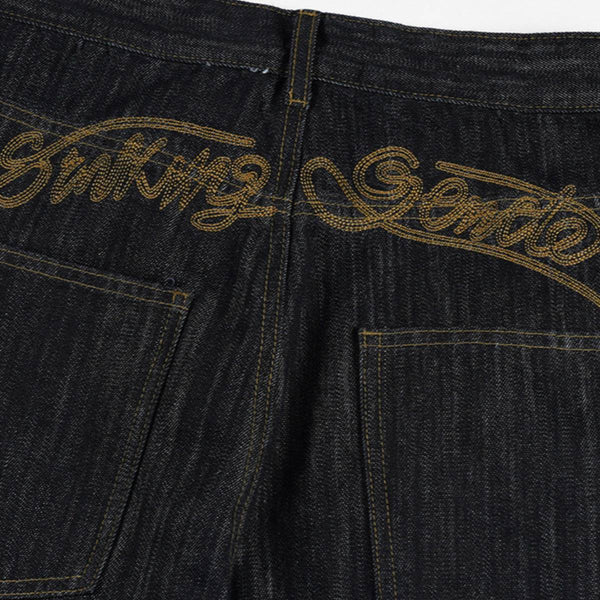 Vintage Embroidered Baggy Denim Jeans